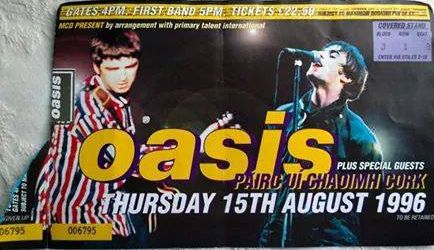 Oasis at Pairc Ui Chaoimh; Cork, Ireland - August 15, 1996