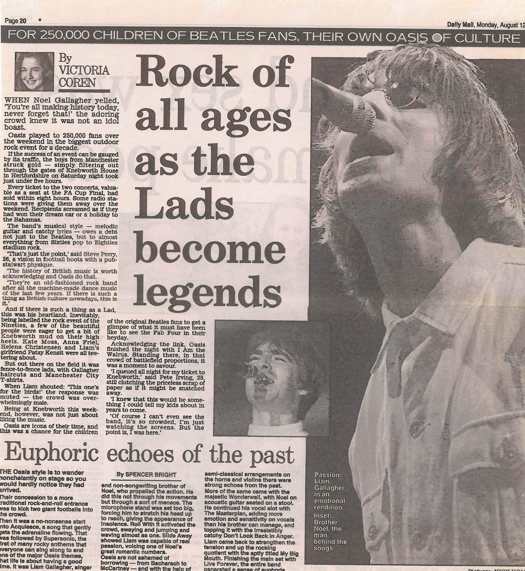 Oasis at Knebworth Park; Stevenage, Hertfordshire, England - August 11, 1996