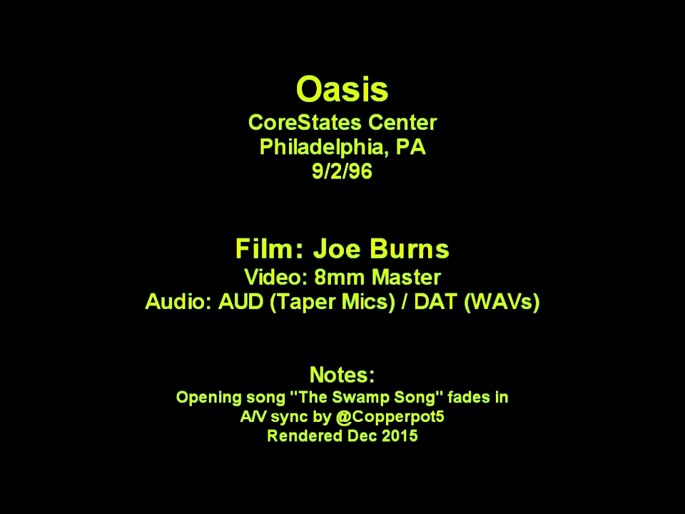 Oasis at Corestates Center; Philadelphia, PA, USA - September 2, 1996
