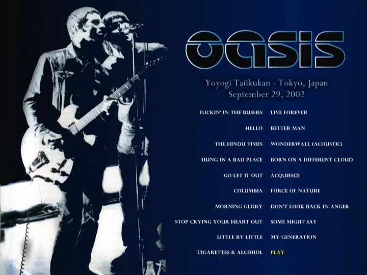 Oasis at '.$OASIS_SHOW_VENUE.' - '.$OASIS_SHOW_DATE.'