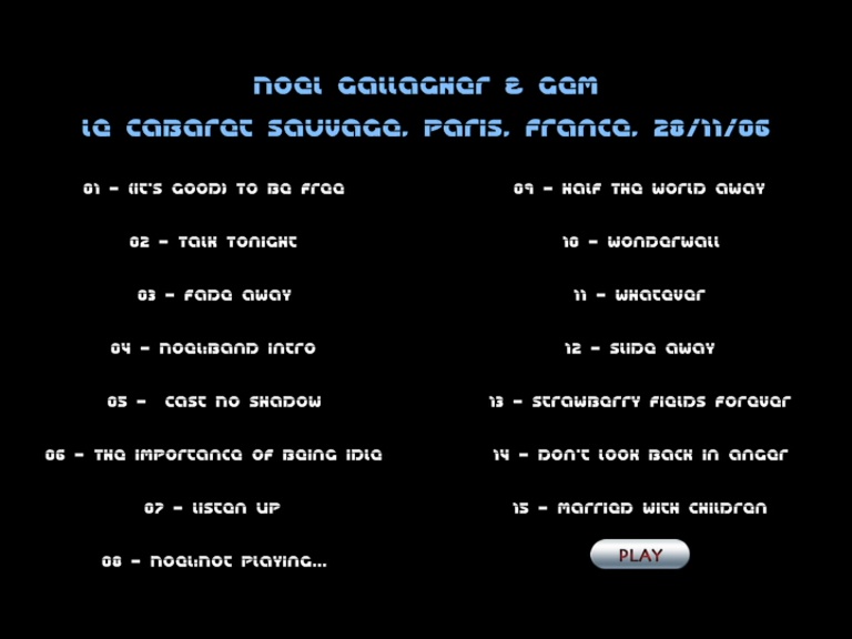 Oasis at '.$OASIS_SHOW_VENUE.' - '.$OASIS_SHOW_DATE.'