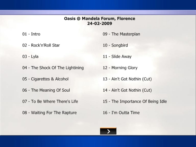 Oasis at '.$OASIS_SHOW_VENUE.' - '.$OASIS_SHOW_DATE.'
