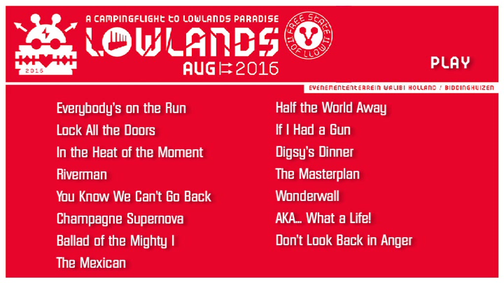 Noel Gallagher at Lowlands Festival; Biddinghuizen, Netherlands - August 20, 2016