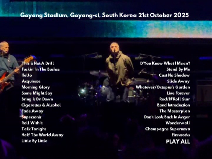Oasis at Goyang Stadium, Seoul; South Korea - October 21, 2025