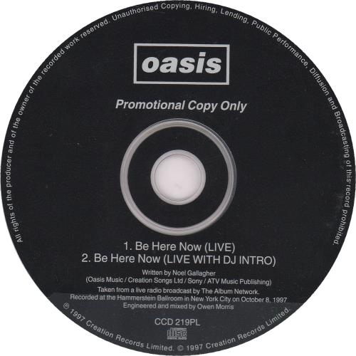 Be Here Now (Creation Promo CCD 219PL)